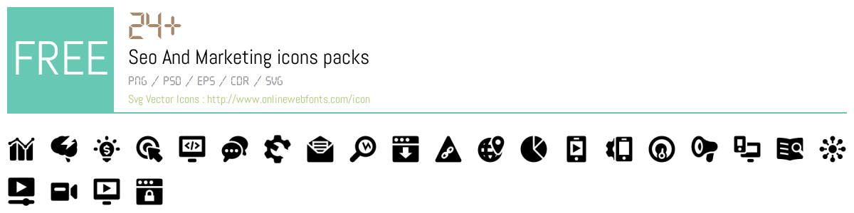 +24 Seo And Marketing Icons Packs Free Downloads - OnlineWebFonts.COM