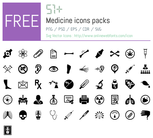 +51 Medicine Icons Packs Free Downloads