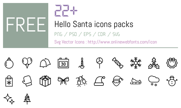 22 Hello Santa Icons Packs Free Downloads - OnlineWebFonts.COM