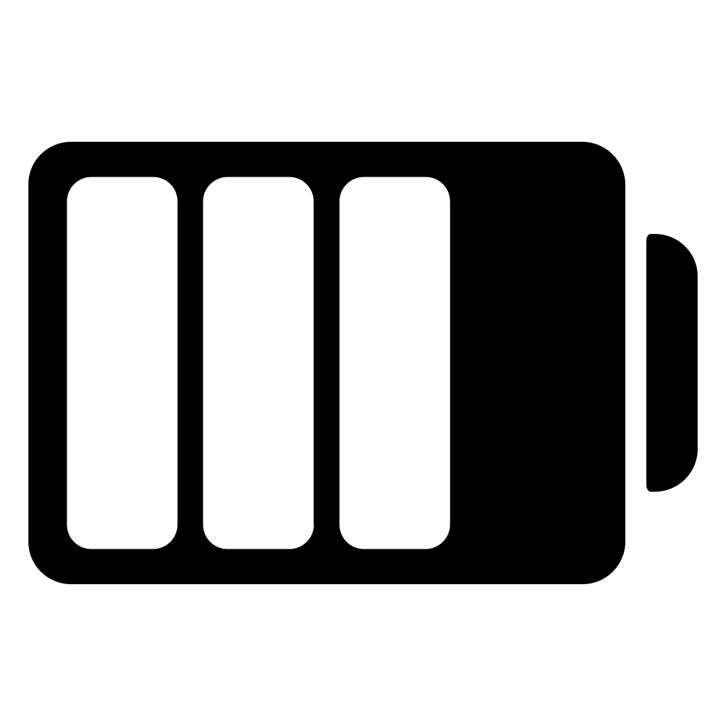 Battery Status With Three Quarters Charged