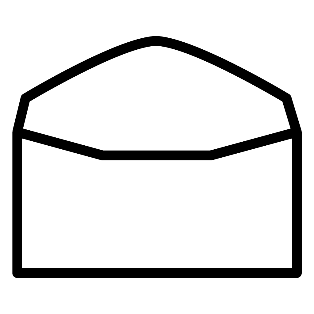 Envelope Opened Outline From Back View