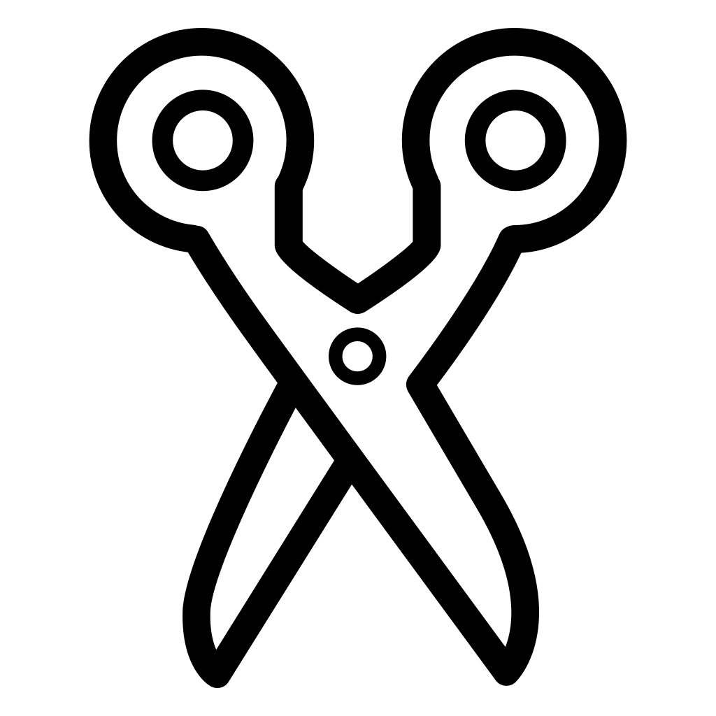 Scissors Outline Pointing Down