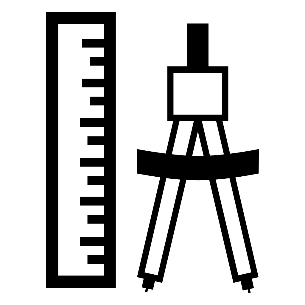 Pair Of Compasses And Ruler