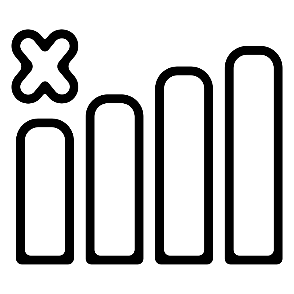 Connection Bars Sign With A Cross