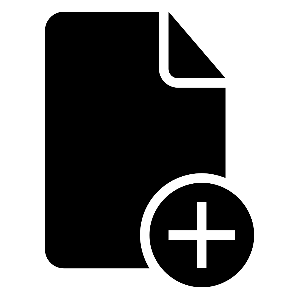 Document Add Black Interface Symbol With Plus Sign