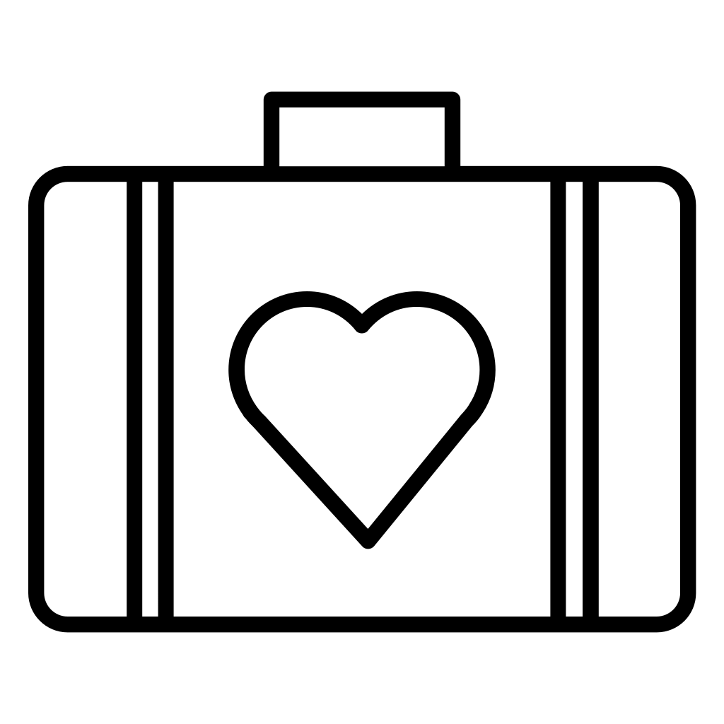 Suitcase Of Black Case With A Heart Shape
