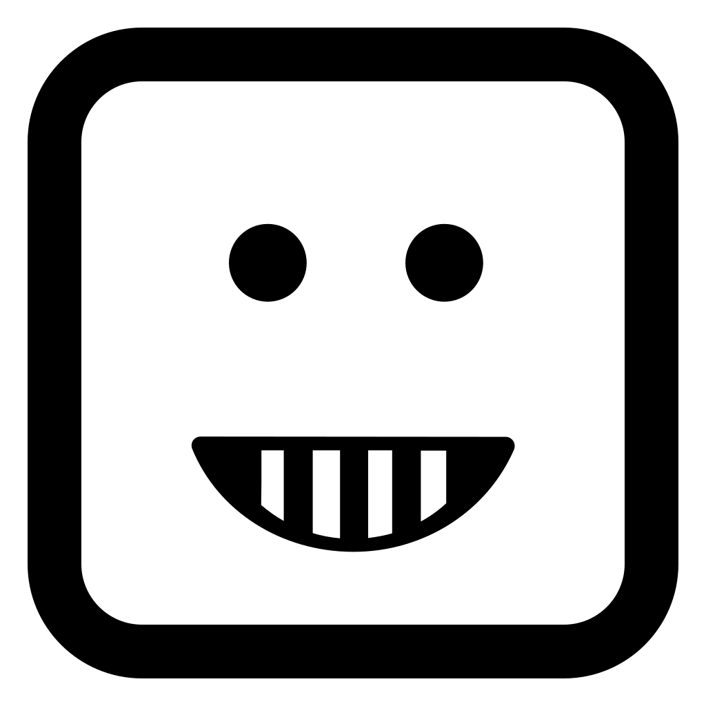 Emoticon Happy Smiling Square Face Shape