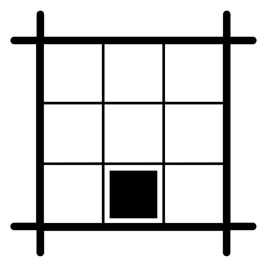 Layout Square With Black Square At Southmost Center