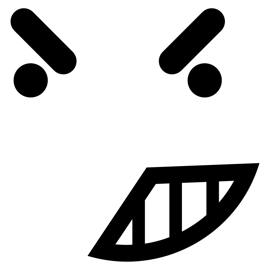 Anger On Emoticon Face Of Rounded Square Outline