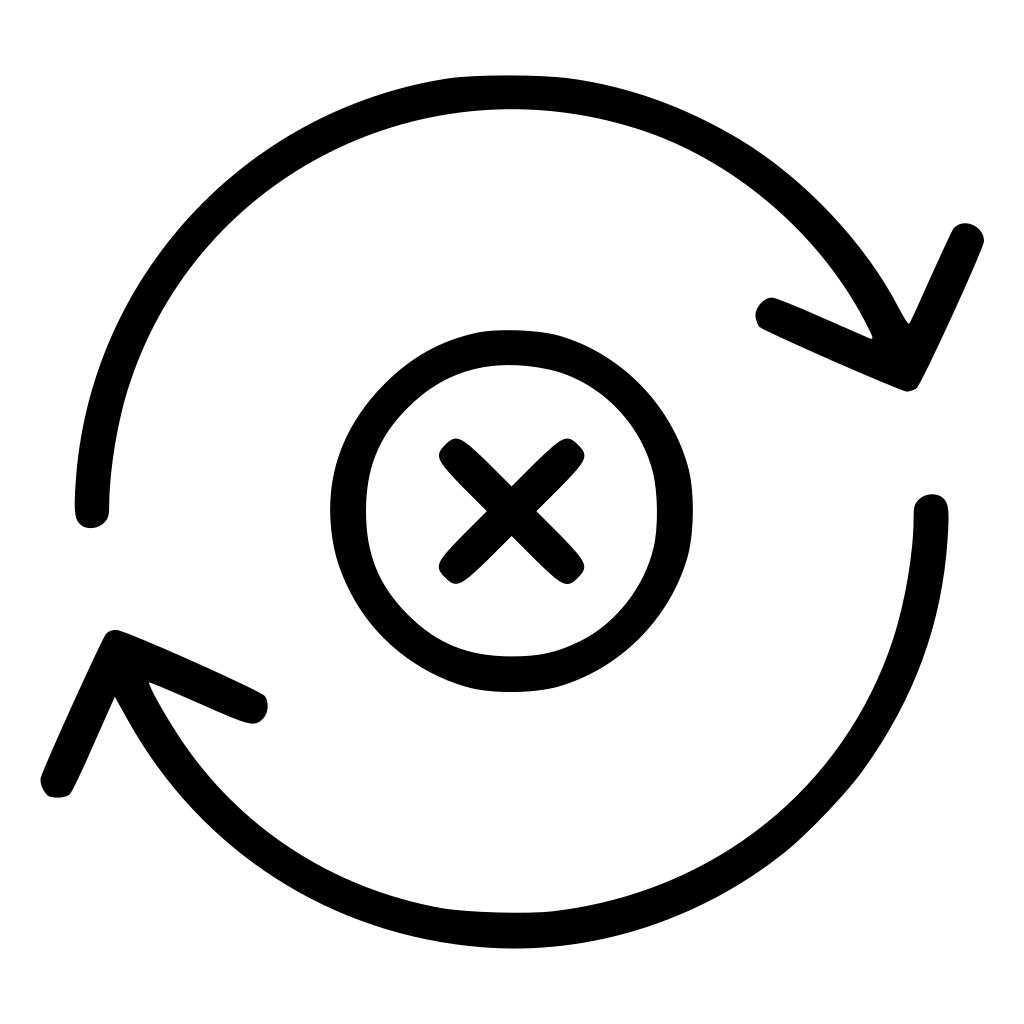 Circle Repeat Cancel Multiply Sign