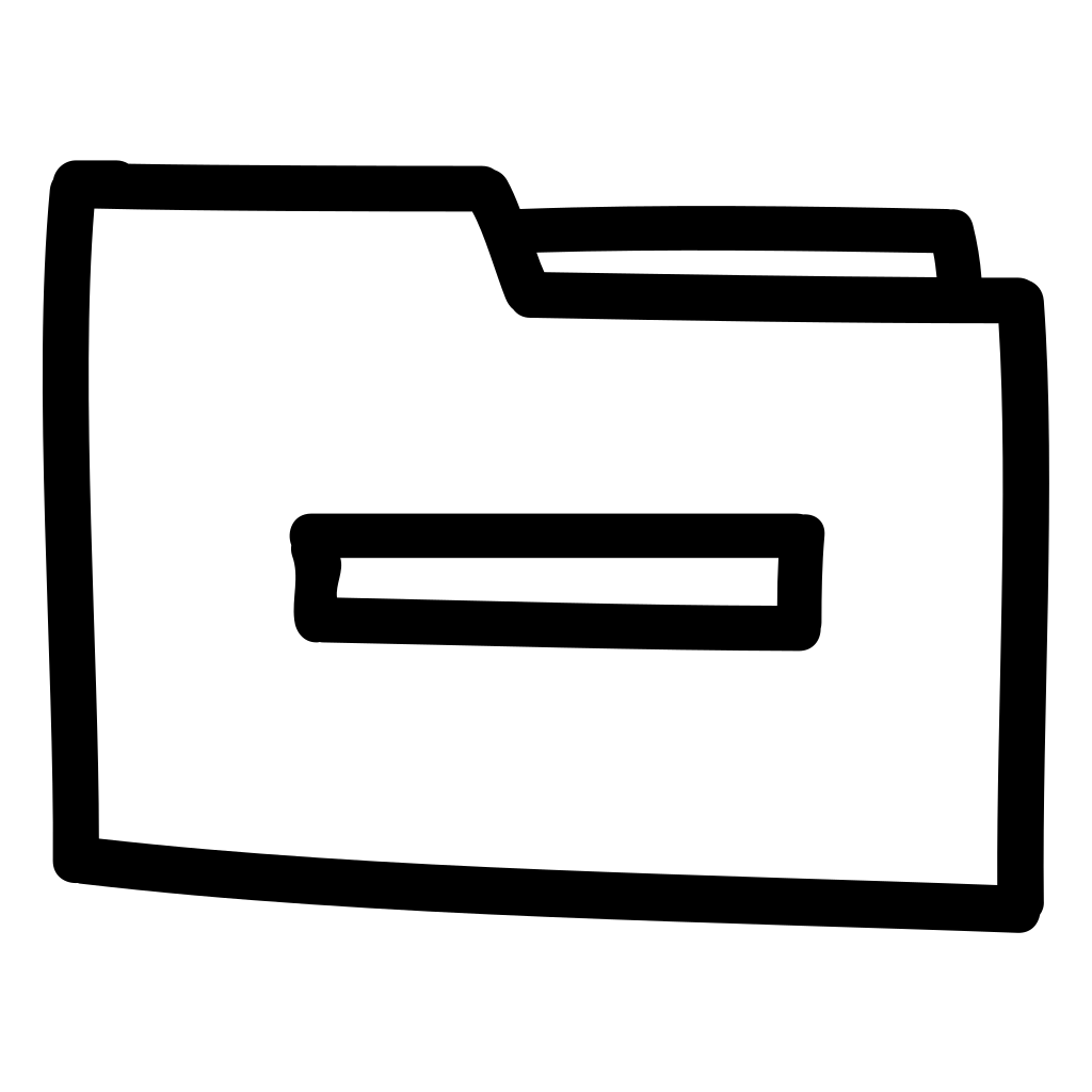 Delete Folder Hand Drawn Symbol Outline With Minus Sign