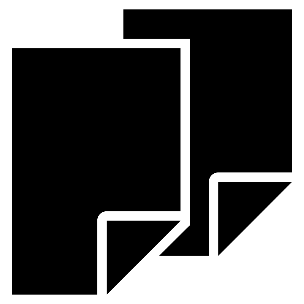 Two Black Paper Sheets Symbol