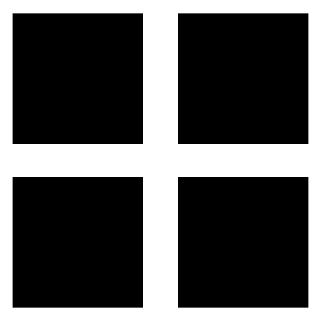 Large Symbol Of Four Black Tiles Square