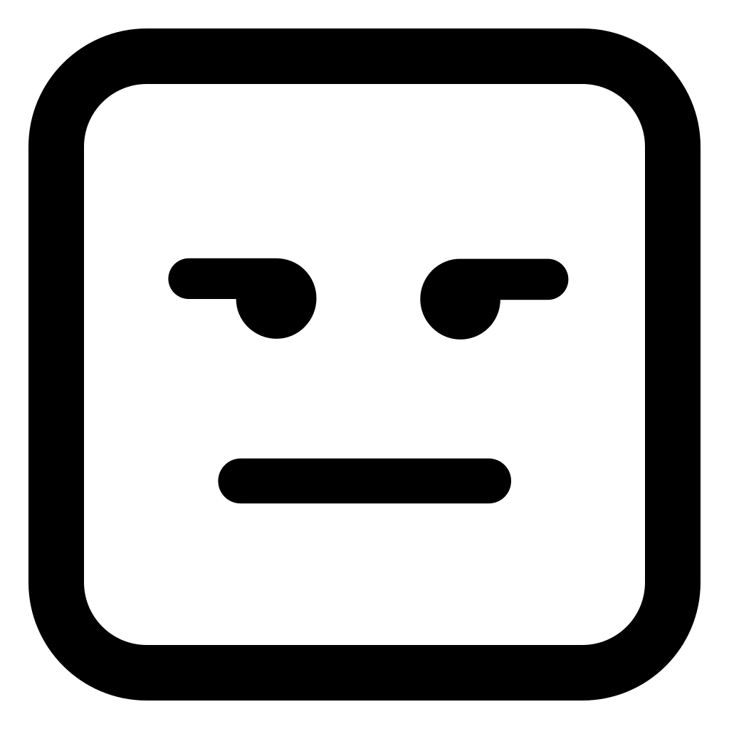 Emoticon Square Face With Straight Mouth