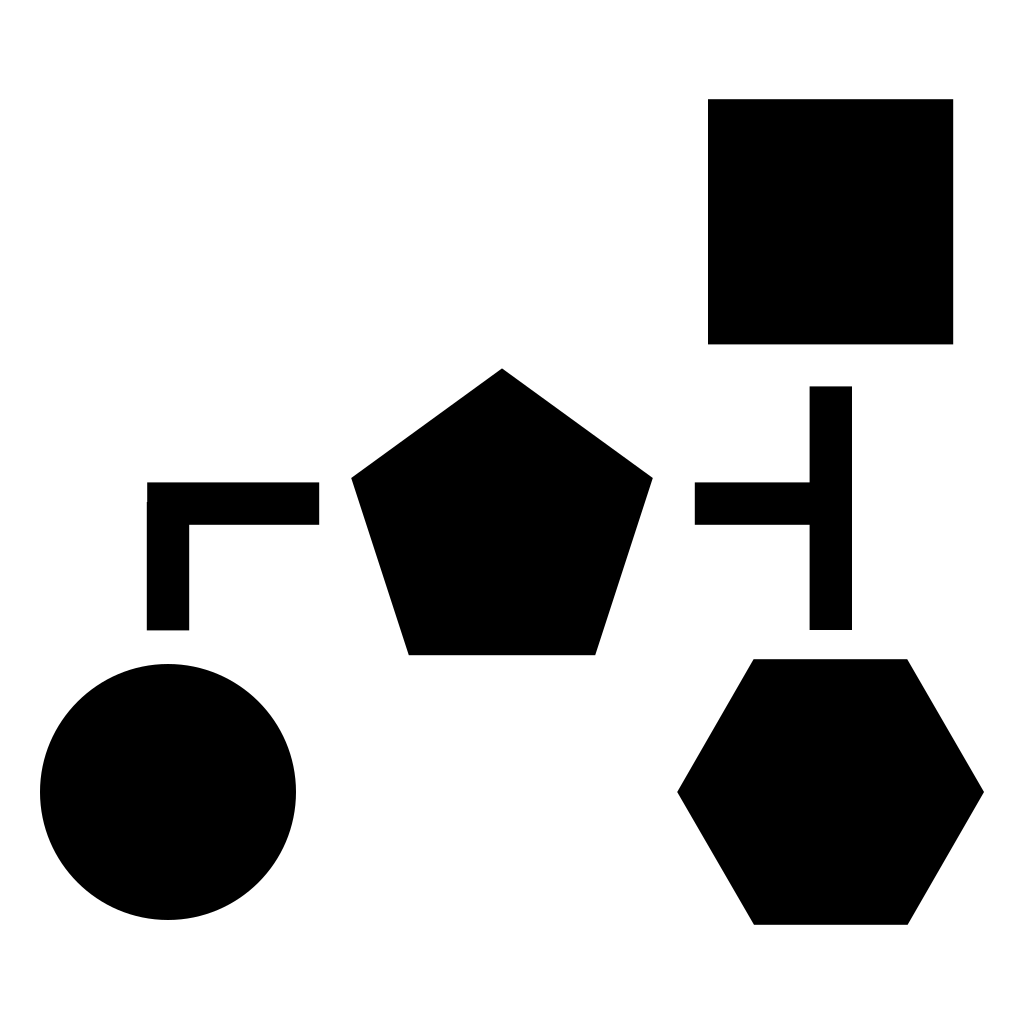 Block Scheme Of Basic Black Geometric Shapes