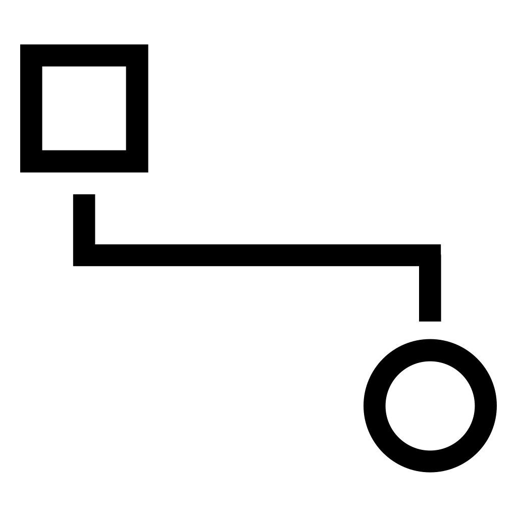 Square And Circle Shapes With Line Union Graphic