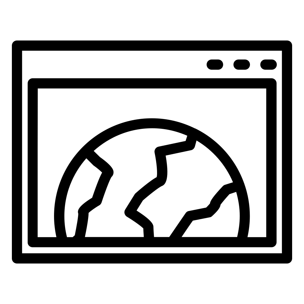World Browser Outline Symbol In A Circle