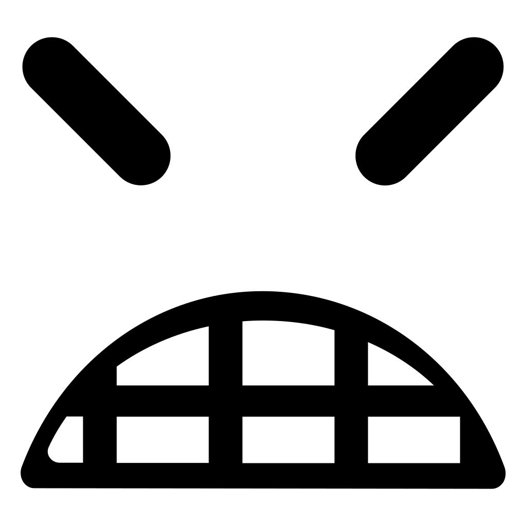 Angry Emoticon Square Face With Closed Eyes