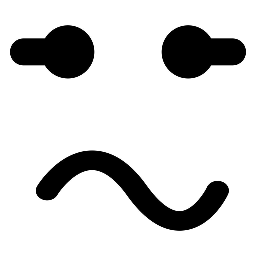 Emoticon Square Face With Curved Mouth Expression
