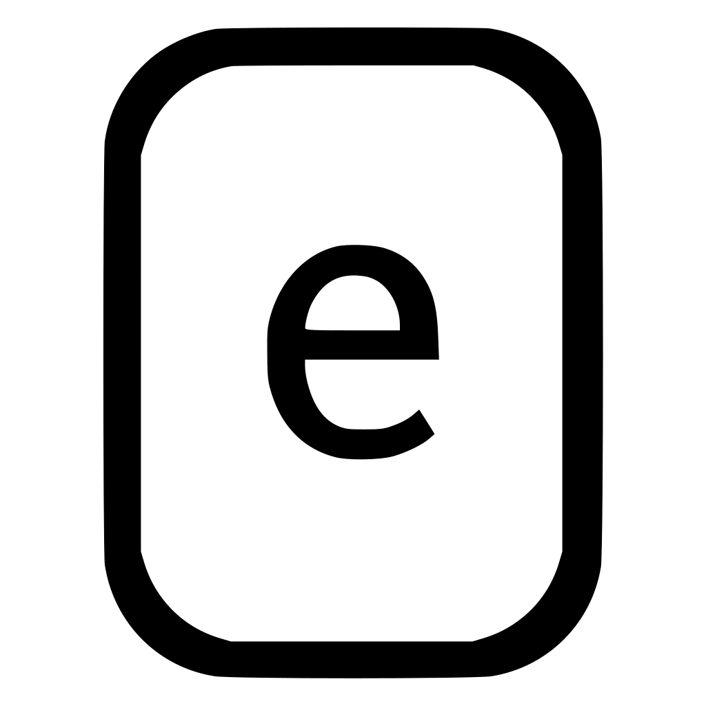 Lowcase Letter E Latin Alphabet