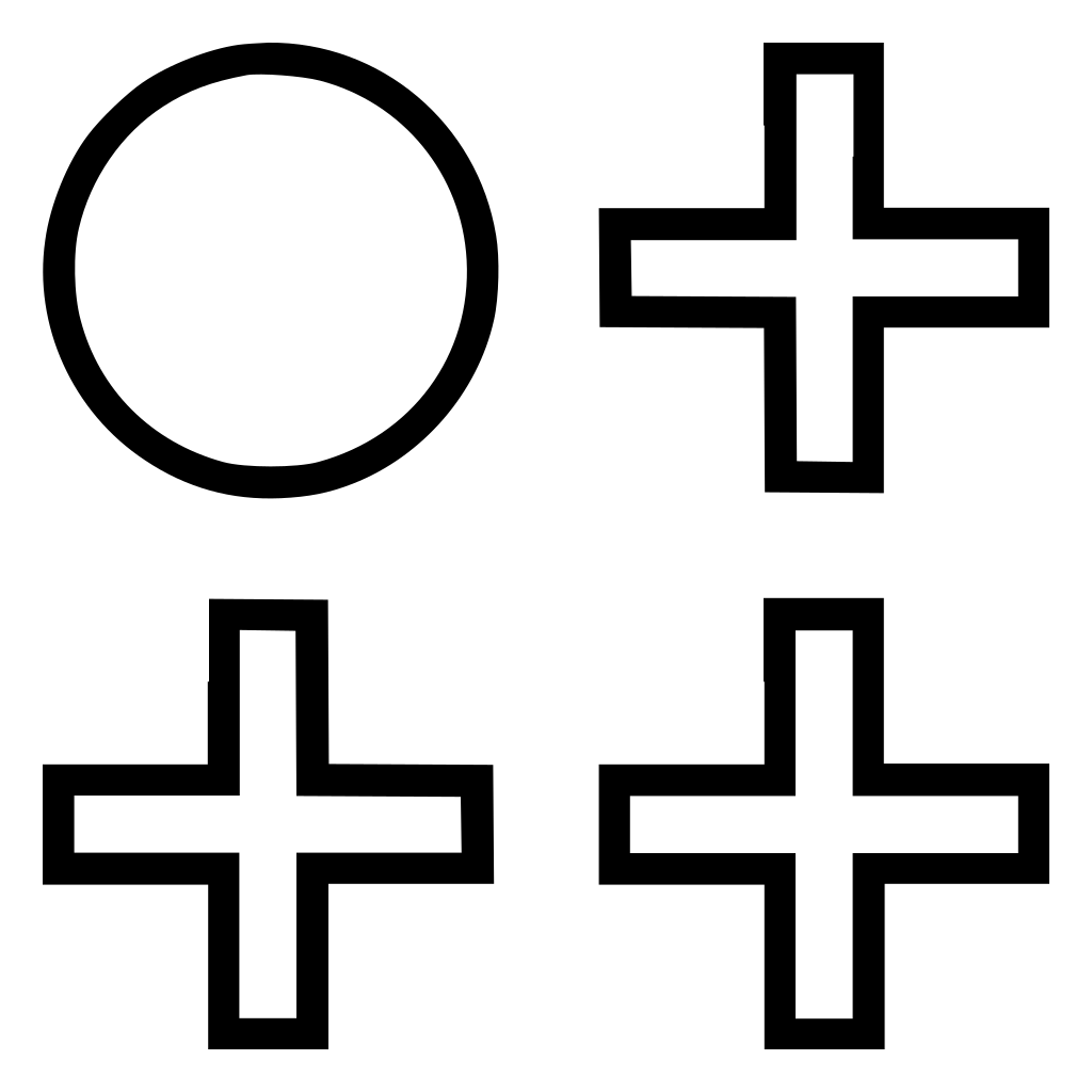 Three Plus Signs Single Spot