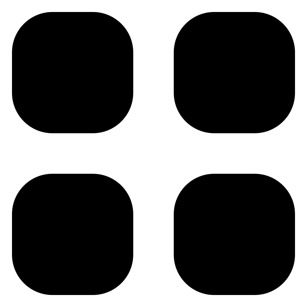 Four Black Buttons Keyboard Of Rounded Squares