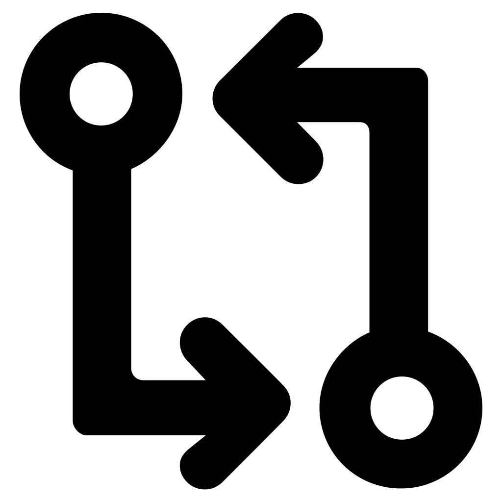 Two Straight Arrows Square Shape Of Exchange