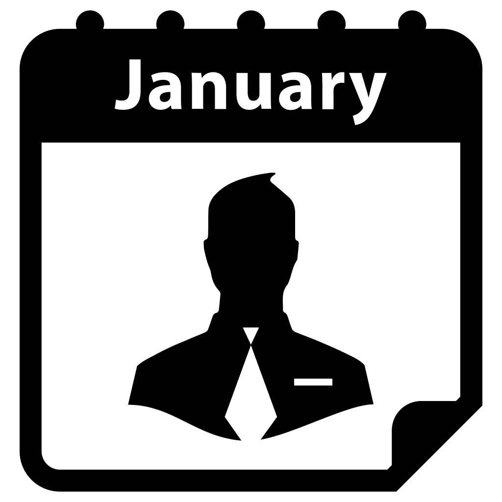 Businessman Symbol On January Calendar Page
