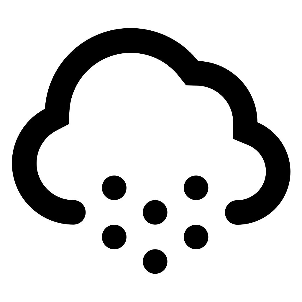 Cold Hail Falling Of A Cloud Weather Interface Symbol
