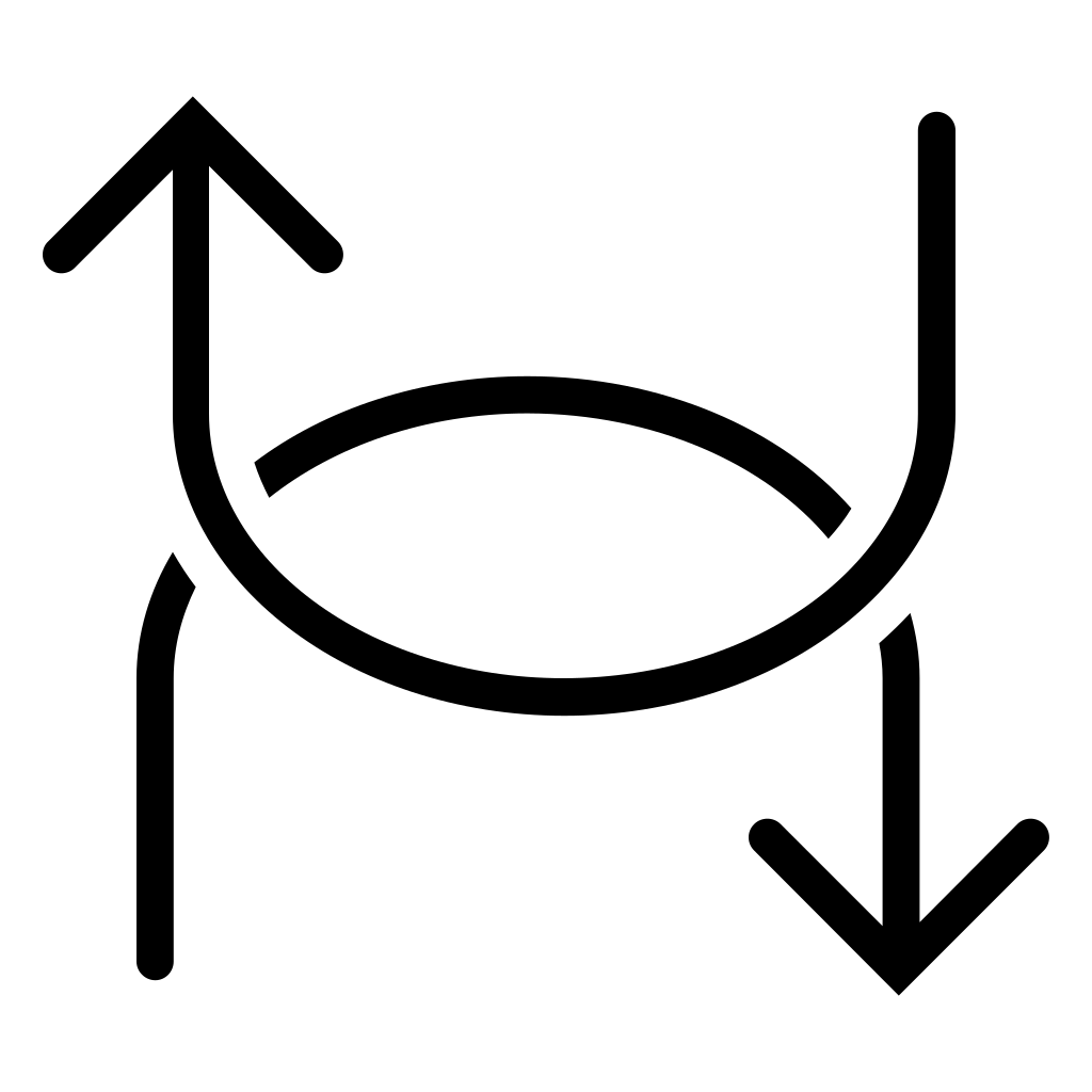 Two Curved Arrows