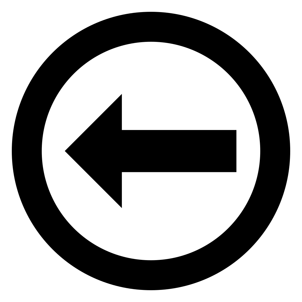 Left Arrow Inside A Circle