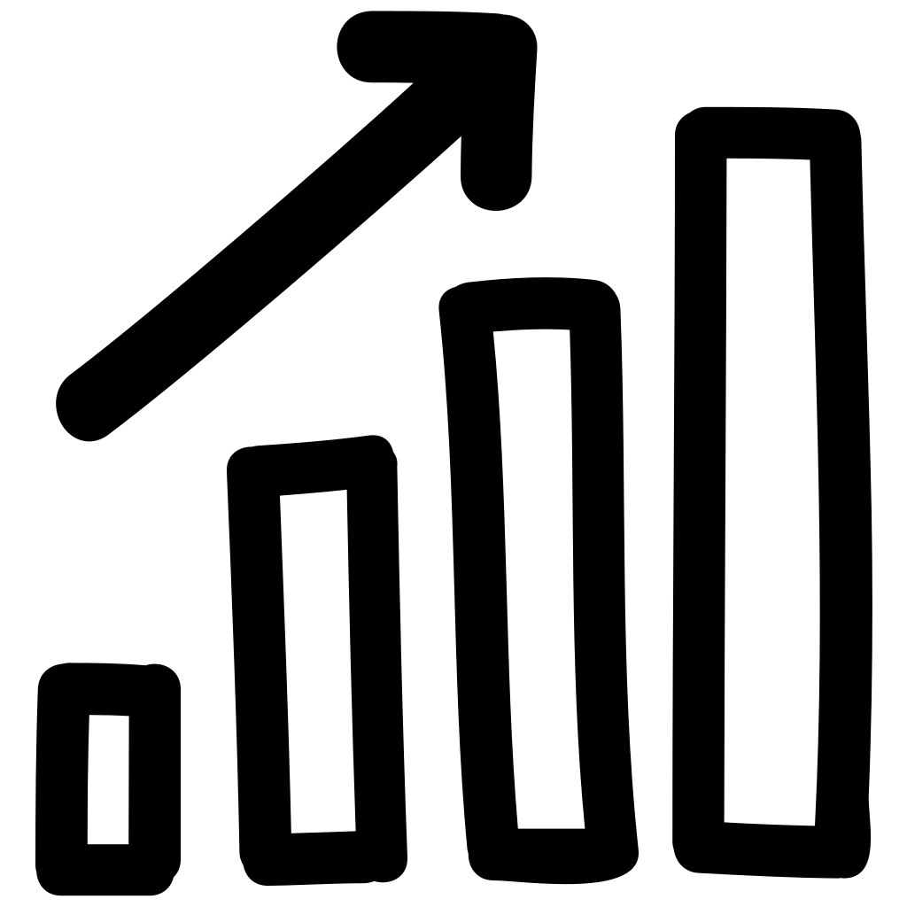 Bars Graphic Up Hand Drawn Symbol