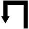 Arrow Down Symbol With Straight Angles