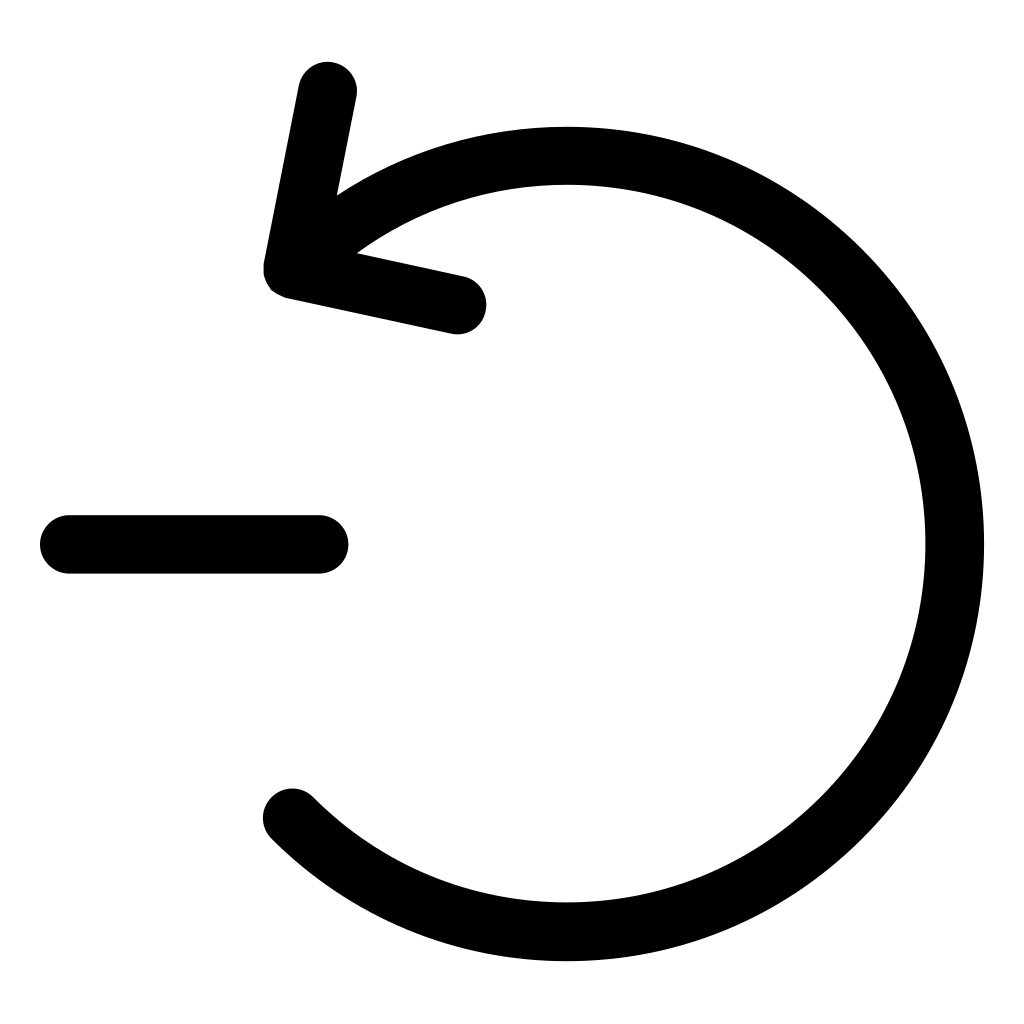 Counterclockwise Circular Rotating Arrow With Minus Sign