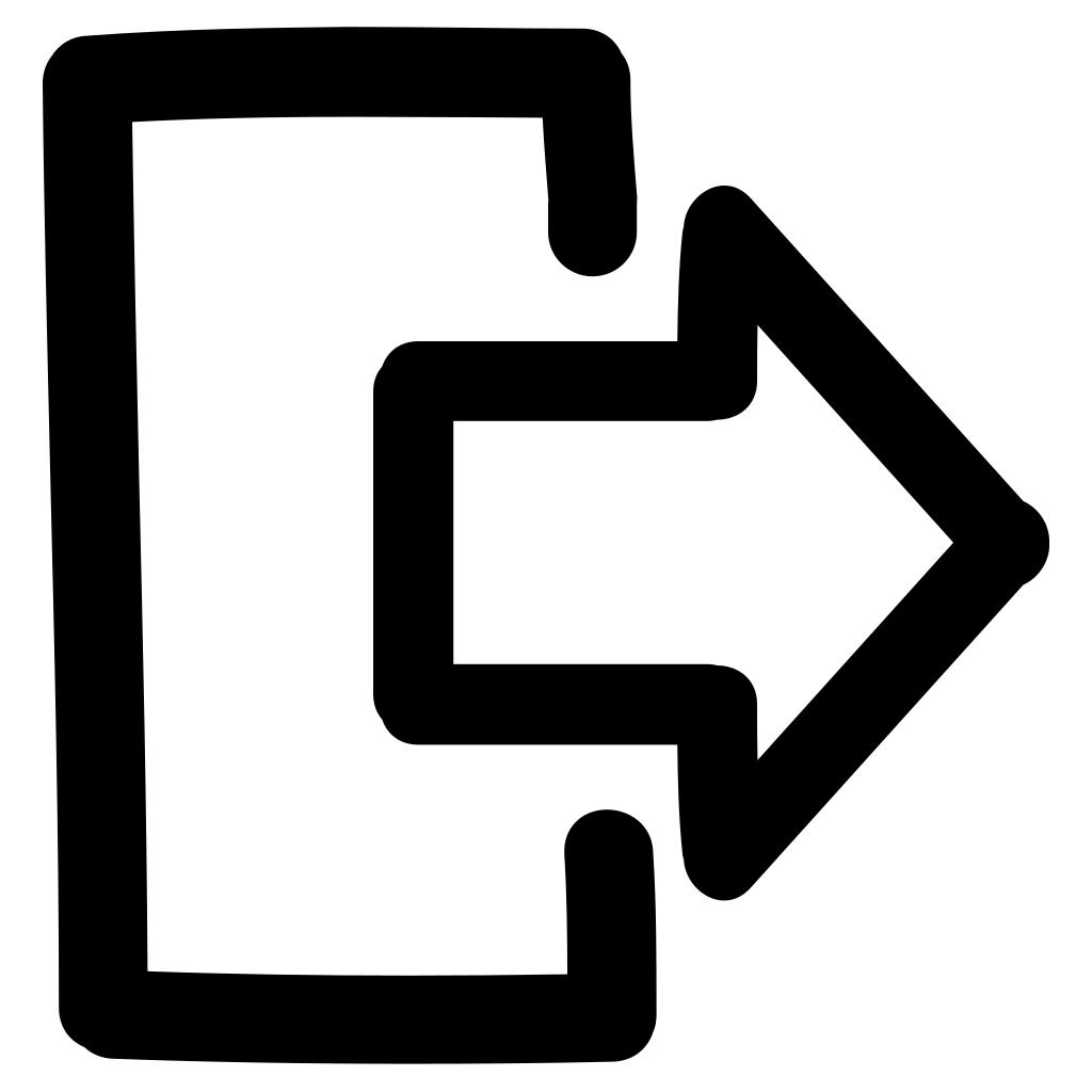 Exit Hand Drawn Interface Symbol
