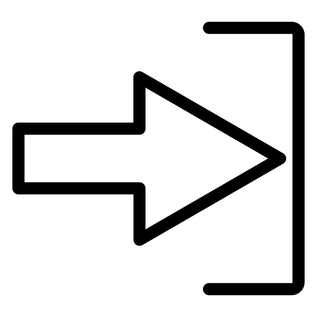Login Arrow Outlined Interface Button