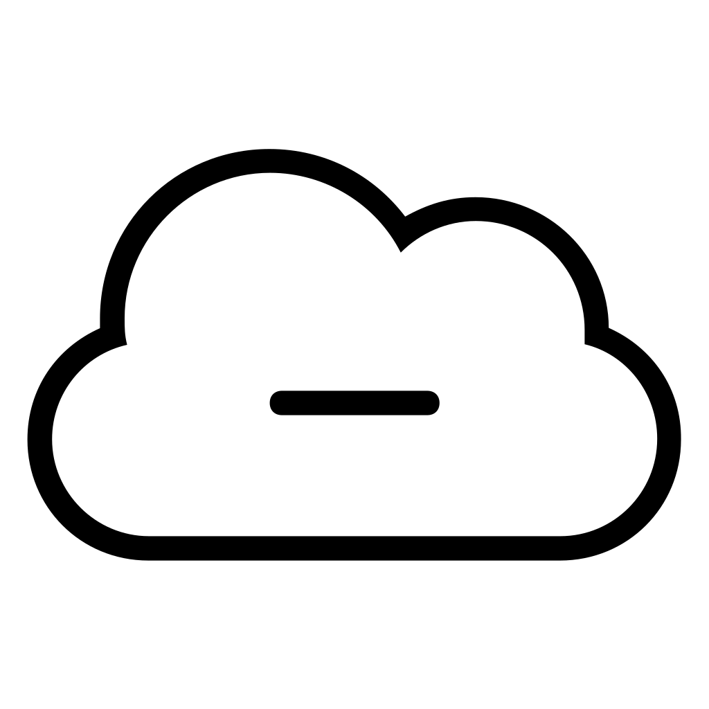 Cloud Remove Outlined Interface Symbol