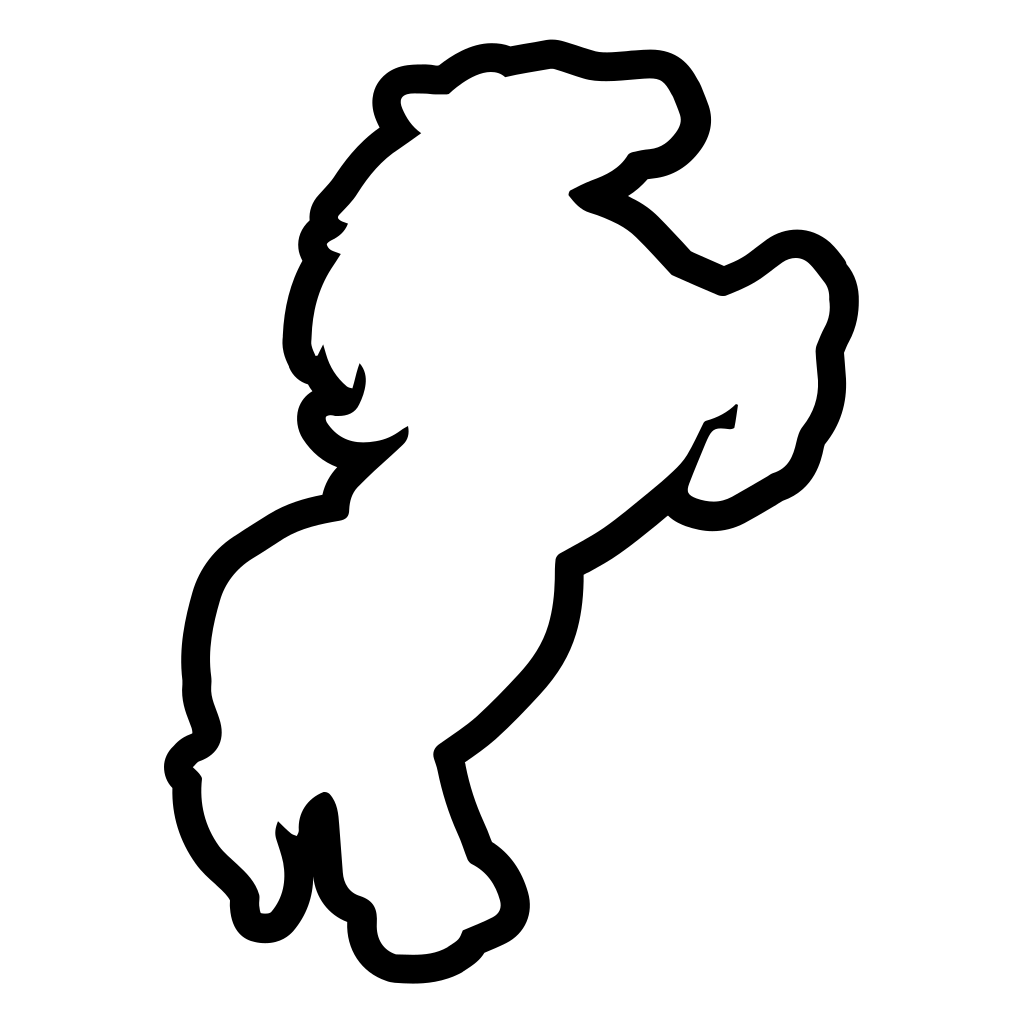 Horse Outline Raising Feet Side View