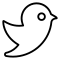 Bird Side View Outlined Animal Shape