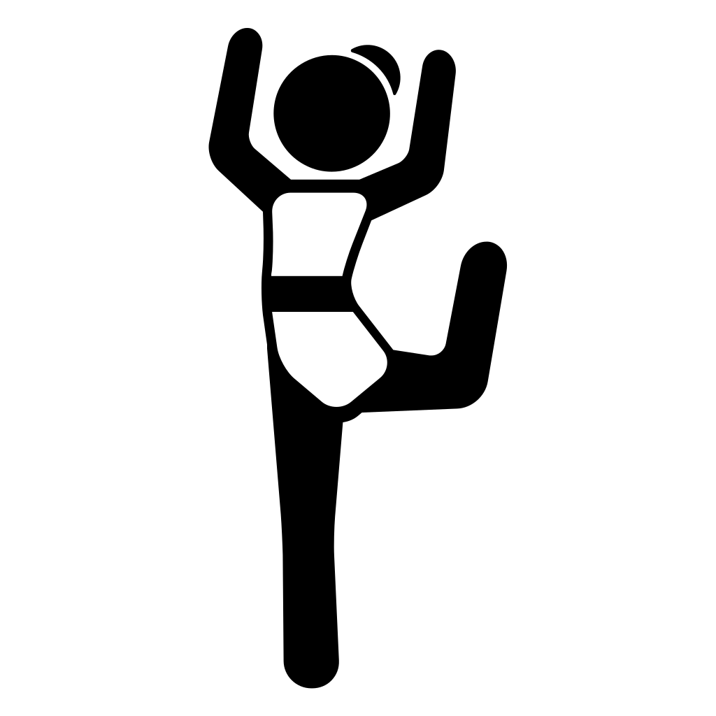 Girl With Bended Leg And Arms Up