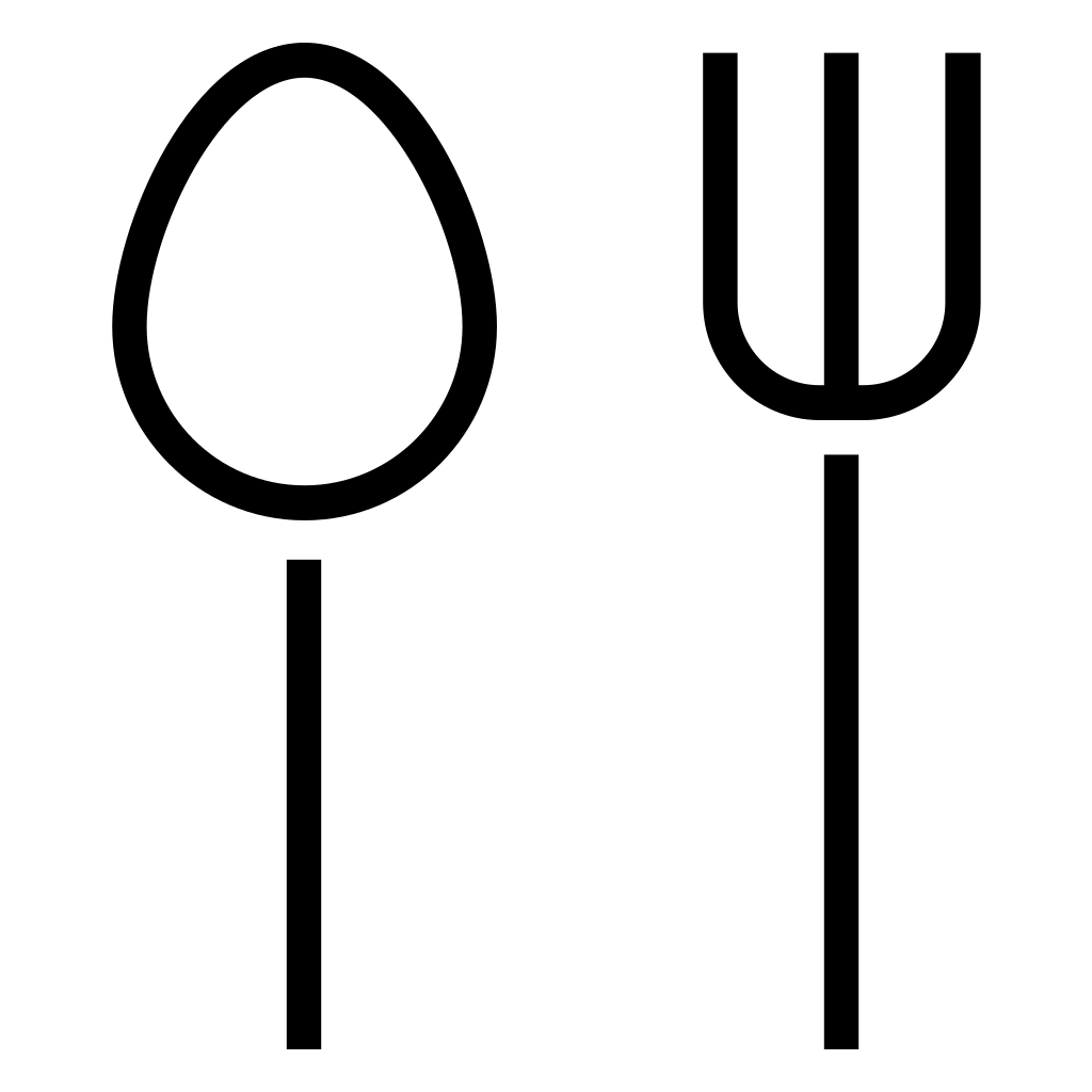 Restaurant Symbol Of A Spoon And A Fork Couple