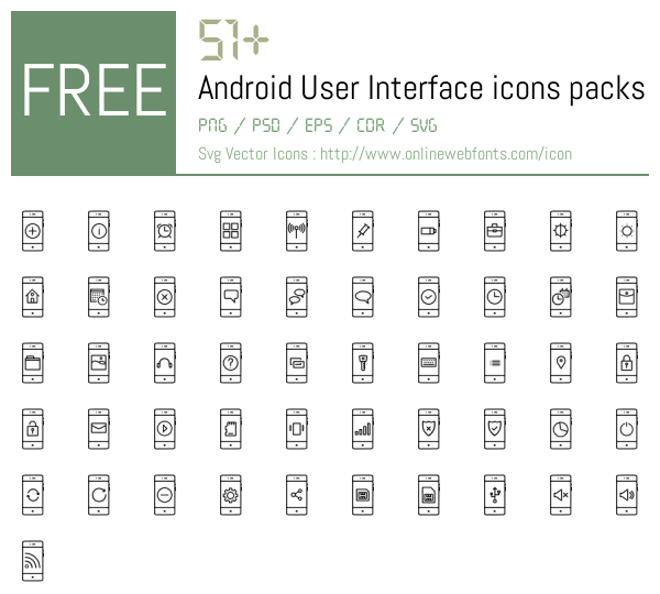 +51 Android User Interface Icons Packs Free Downloads - OnlineWebFonts.COM