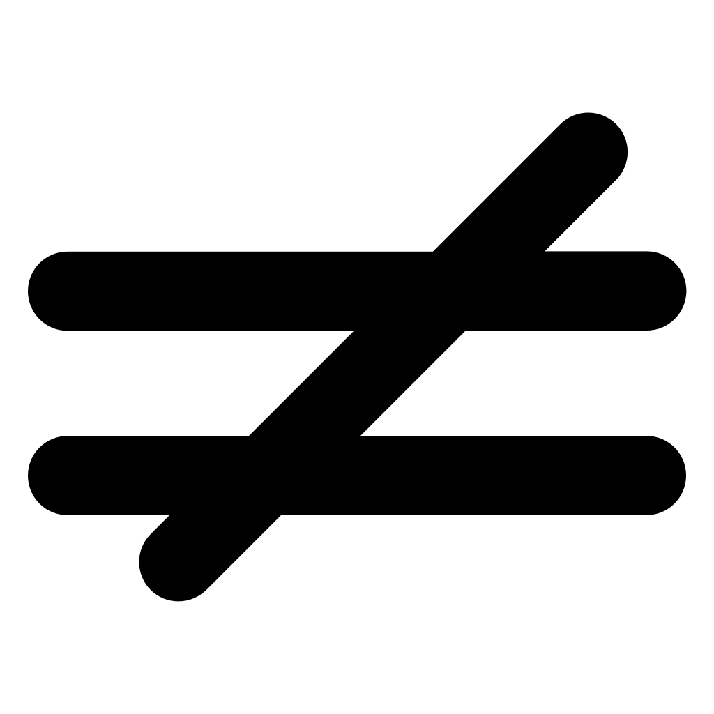 logic symbol for does not equal